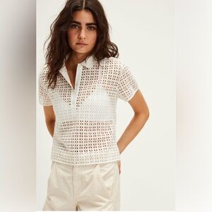 NWT Free People Anna eyelet top: L